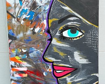 Pop art painting canvas