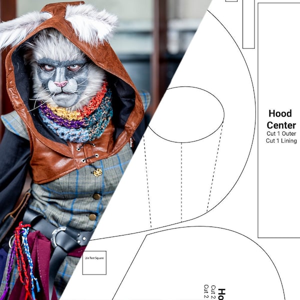 Steampunk Hood Harness Sewing Pattern | LARP, Ren Faire, Streetwear, Costume, Cosplay