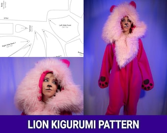 Pink Lion Onsie/ Kigurumi Sewing Pattern