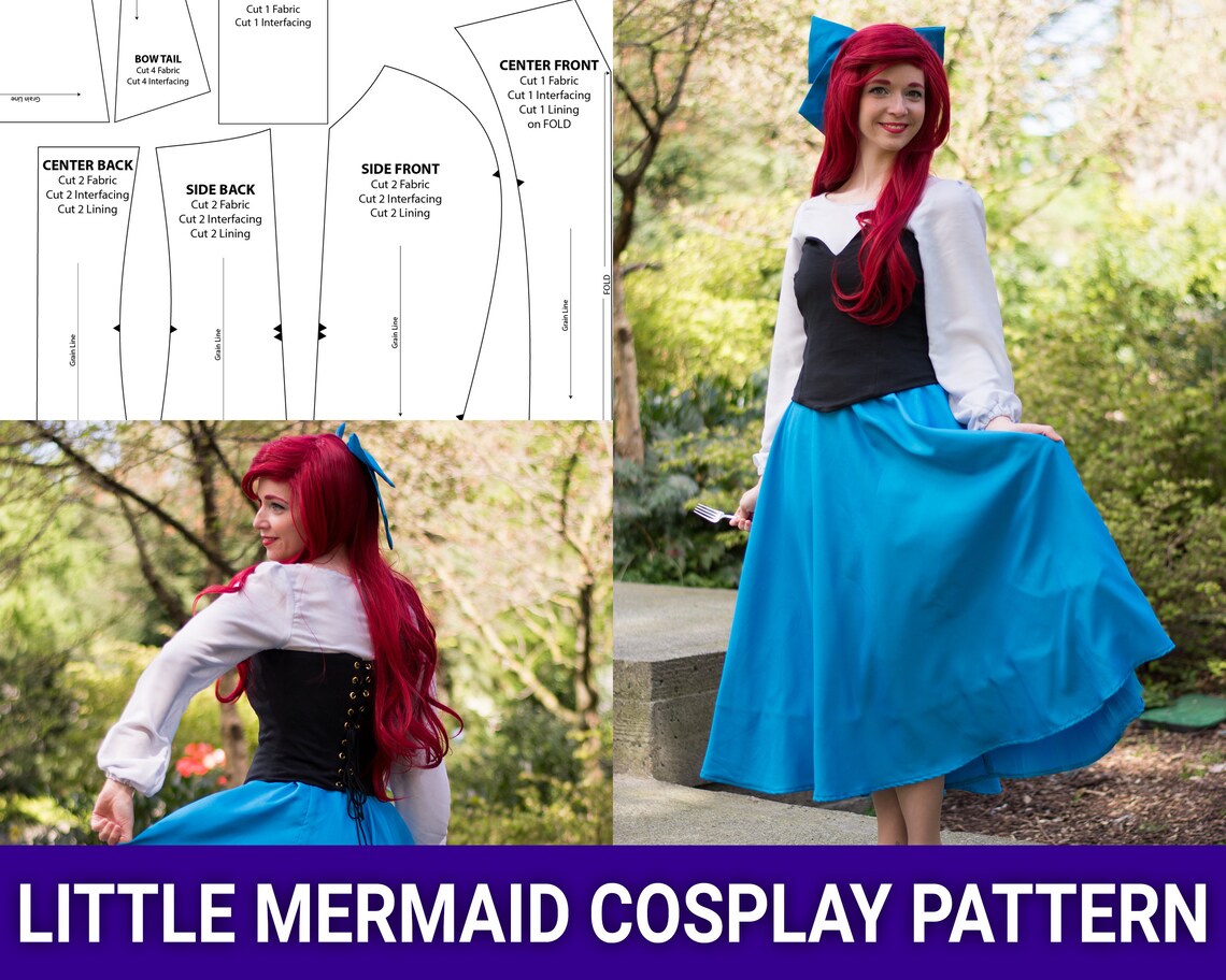 Little Mermaid blue Dress Princess Cosplay Etsy