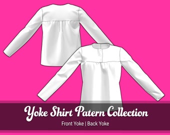 Yoke Shirt Sewing Pattern Collection | Front and Back Yoke, Button up