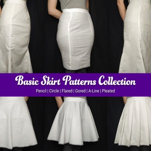 Skirt Sewing Patterns Collection |  Pencil, Circle (full and half), Flared, Gored, A-line, Pleated