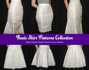 Skirt Sewing Patterns Collection Pencil Circle full and Half Flared Gored A line Pleated Etsy Australia