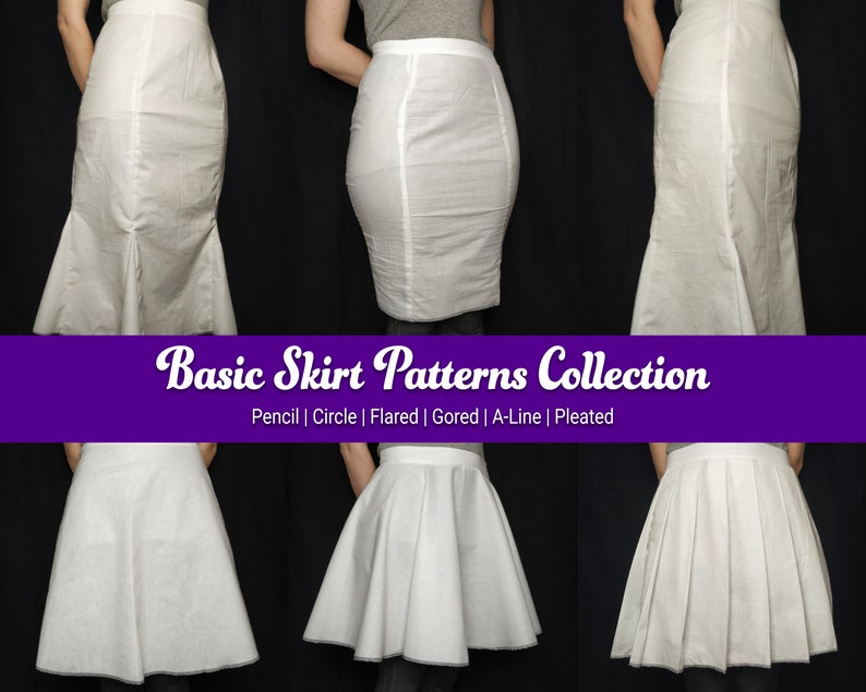 Skirt Sewing Patterns Collection Pencil, Circle full and half, Flared, Gored, A-line, Pleated image 1