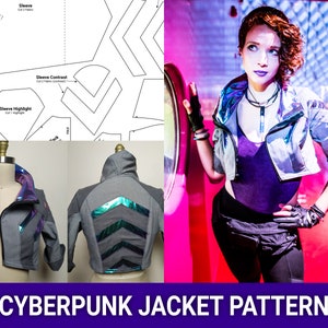 Cyberpunk Cropped Jacket Sewing Pattern | Streetwear, Cosplay, LARP