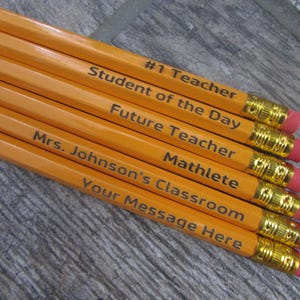 Personalized #2 Pencils, Custom Pre-Sharpened Pencils with Name or Message, Engraved School or Office Gift Set, Number 2 Pencils,