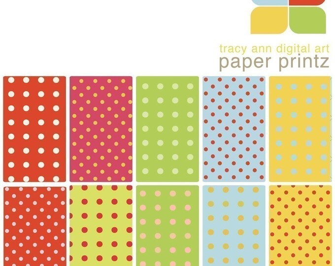 Printable Papers Dots Set 8 Commercial Use - Etsy