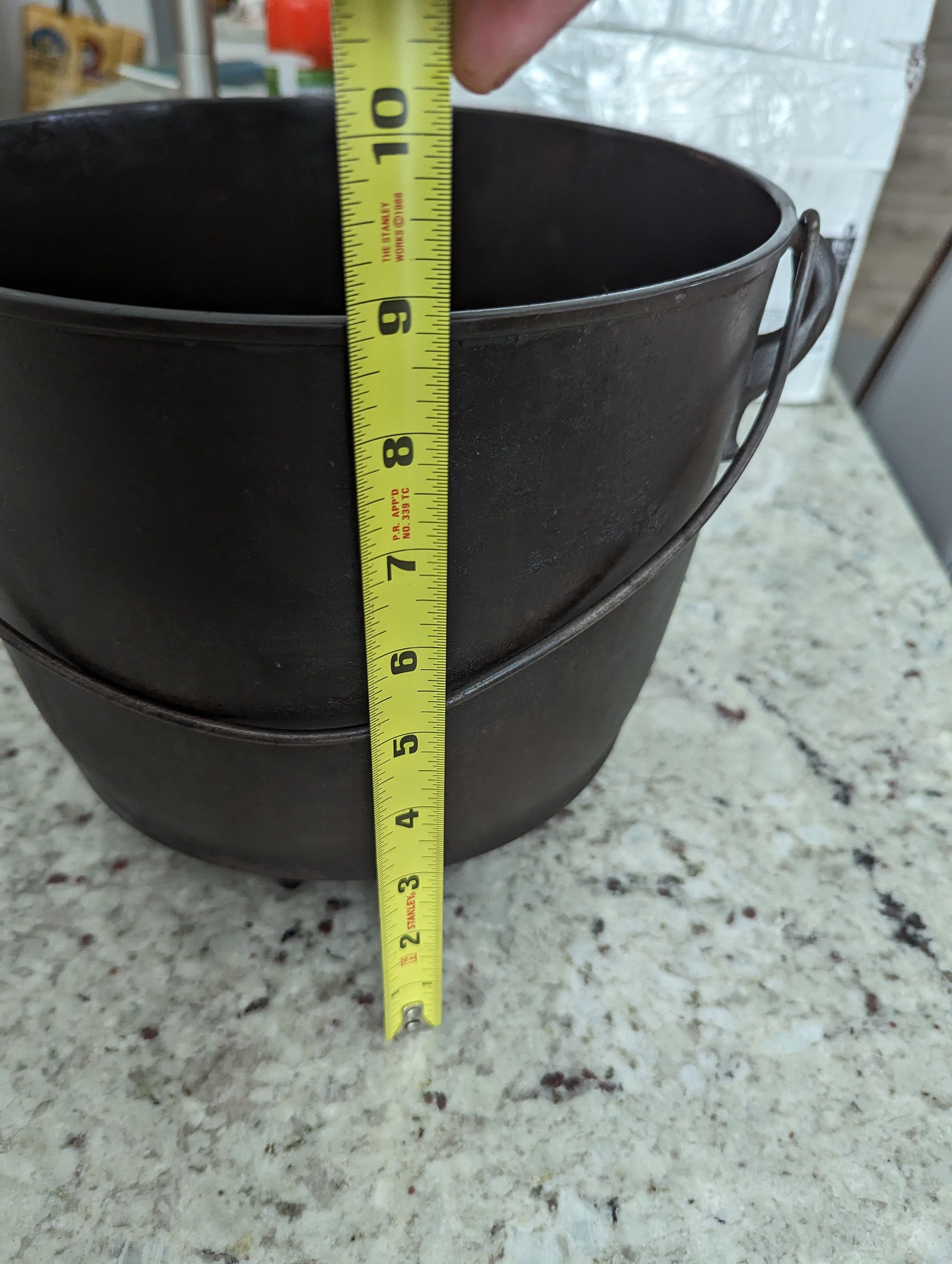 Legged Round Bottom Cast Iron Stove Kettle, 18701900... Ready to Cook