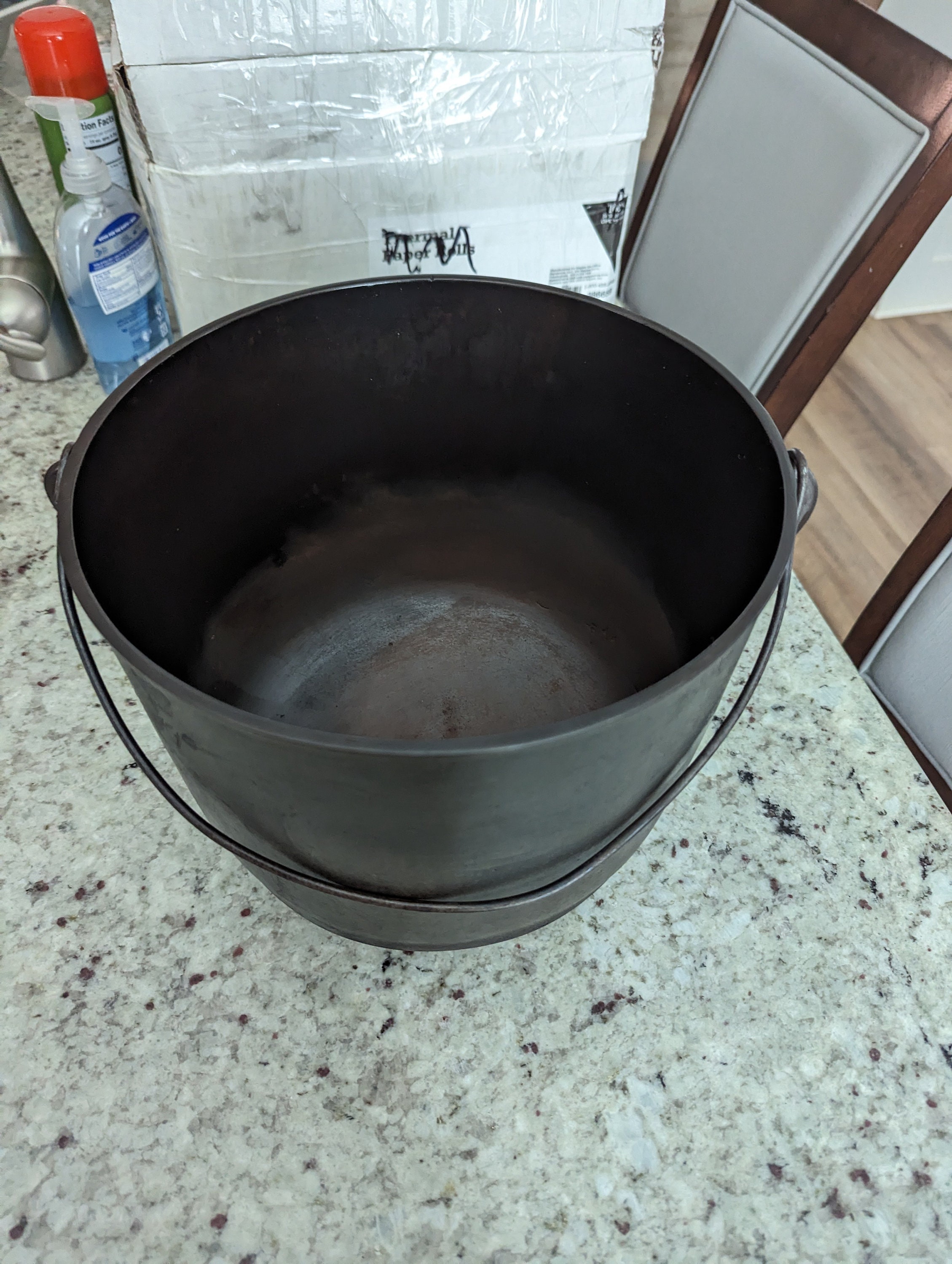 Legged Round Bottom Cast Iron Stove Kettle, 18701900... Ready to Cook