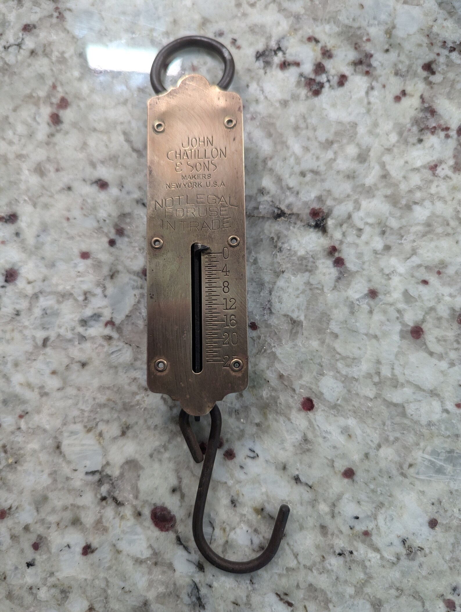 Brass 25lb Spring Scale - 1930's - John Chatillon & Sons - New York ...
