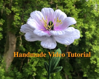 Tutorial de flor de limpador de cachimbo, presente artesanal, tutorial em vídeo - peônia borboleta, faça você mesmo, flor eterna