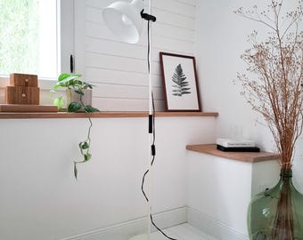 Vintage Floor Lamp Metal White Black Mid Century Danish Design Retro Reading Lamp Living Room Bedroom Industrial Standing Lamp Adjustable