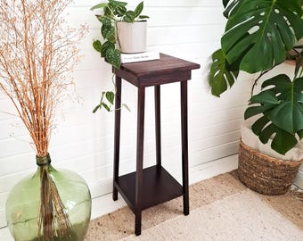 Vintage plant stand, side table, wooden table, wooden stool, plant table, plant stand, flower stool, flower bench, Mid Century