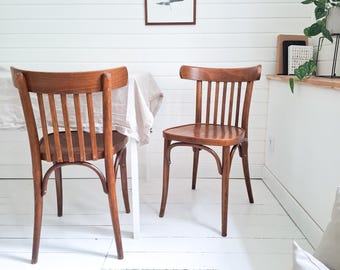 Set of 2 Cafe Chairs Bistro Chair Bentwood Mid Century Vintage Wood Chair Scandinavian Kitchen Chair Dining Chair Retro Thonet Style