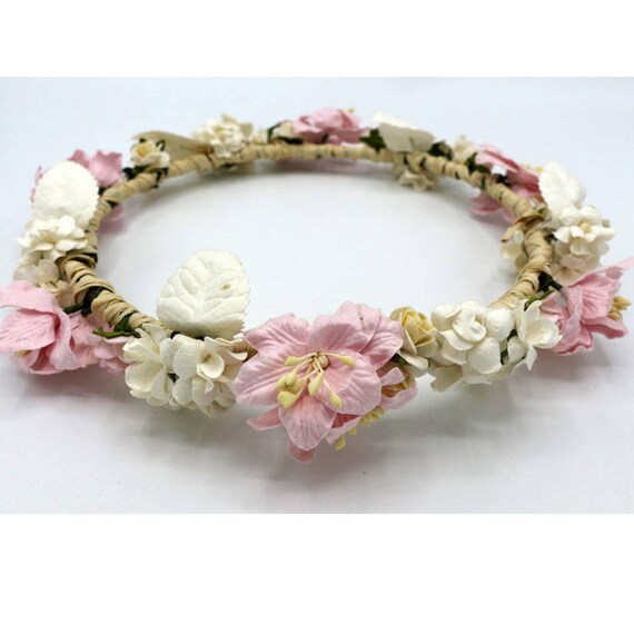 white flower headdress