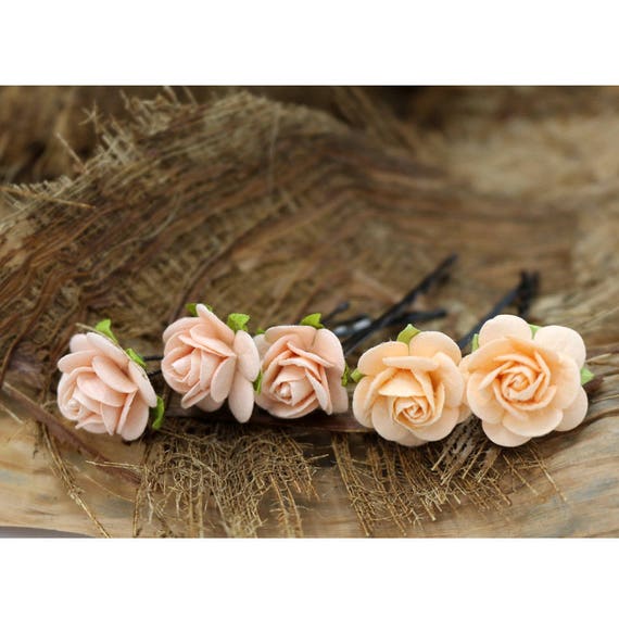 paper flower hair pins