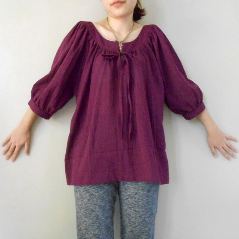 Custom Made Purple Cotton Sweet Baby doll Blouse SL H Etsy