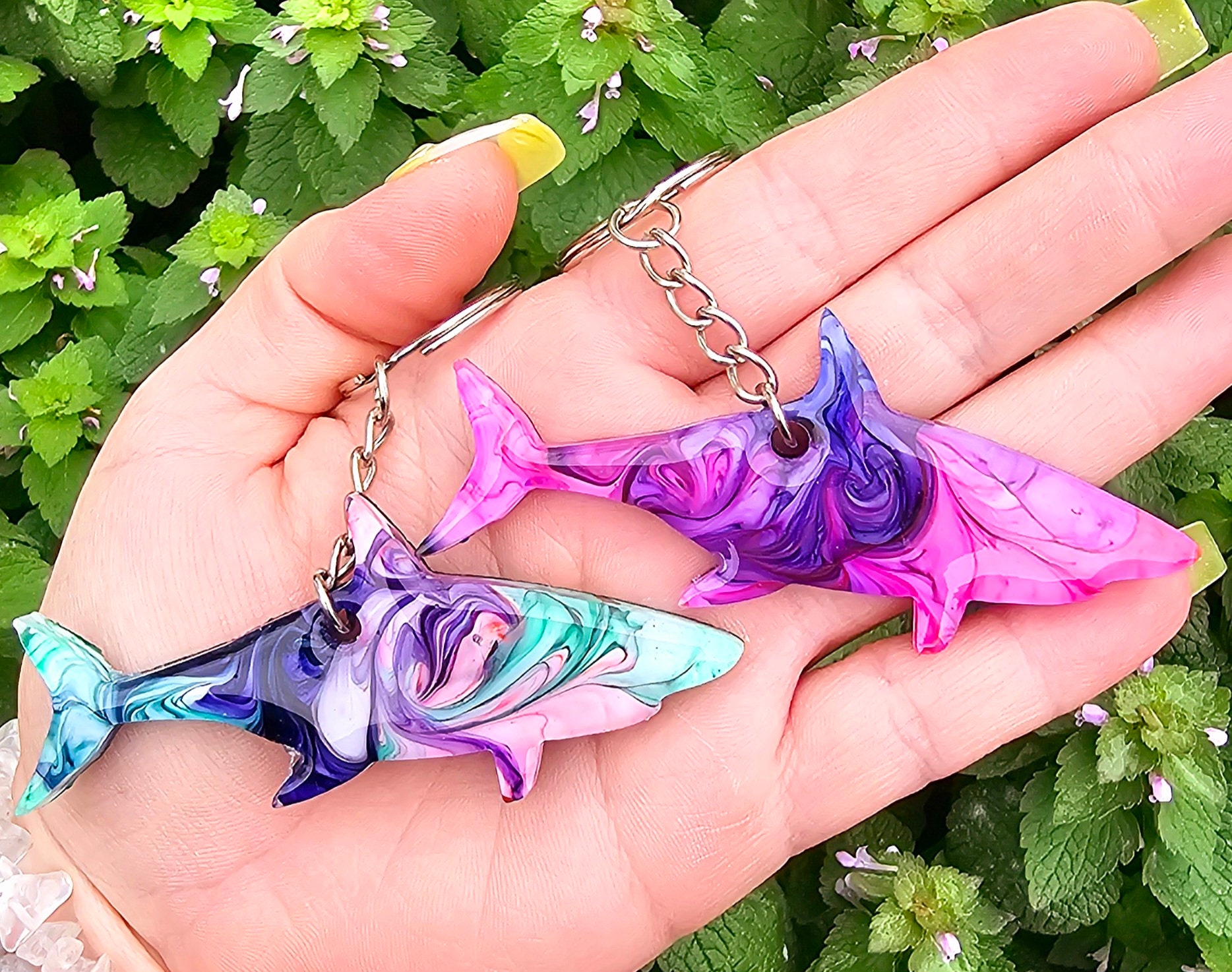 Shark Led Keychain Great White Shark Keychain - Etsy