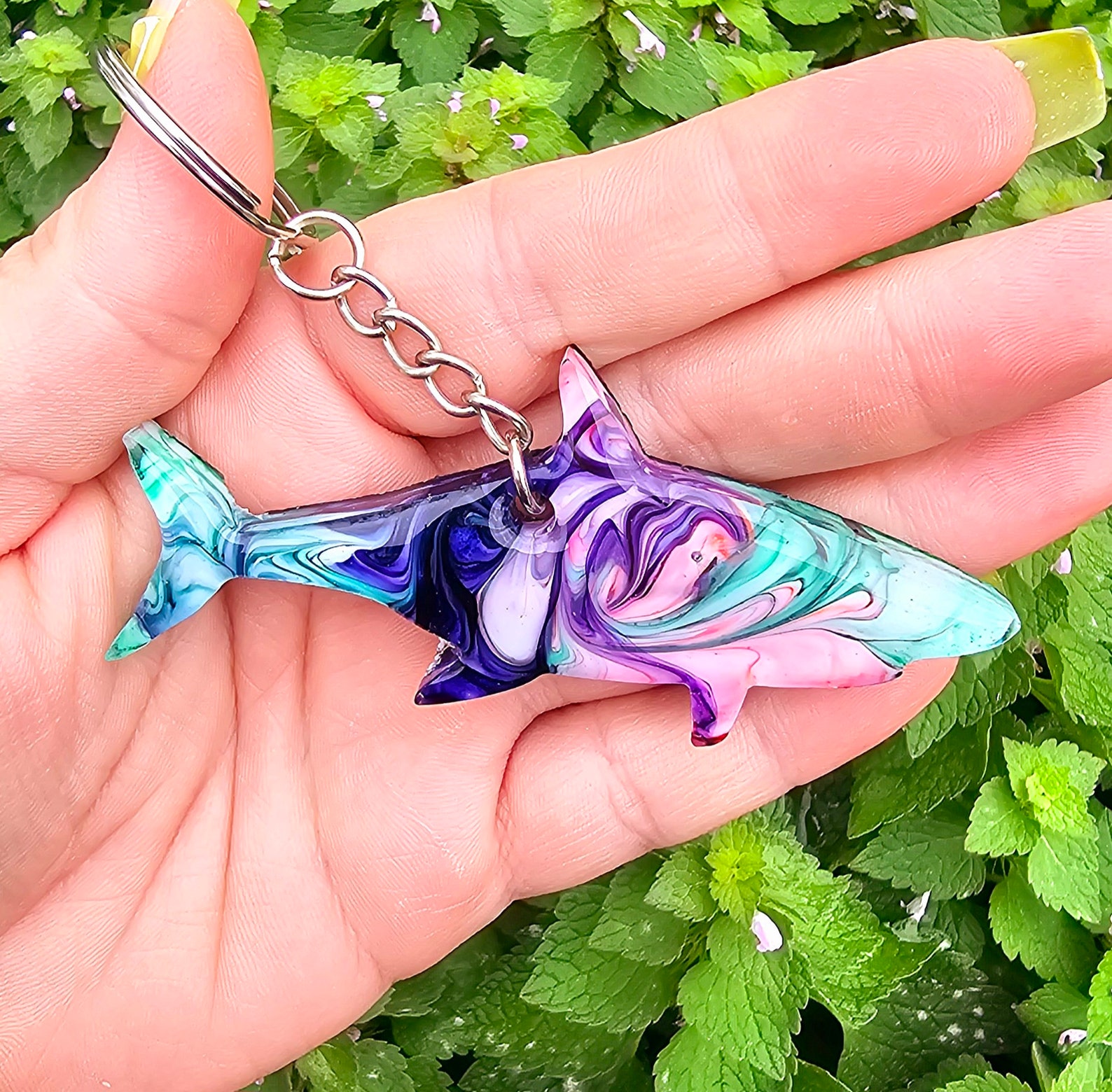 Shark Led Keychain Great White Shark Keychain - Etsy