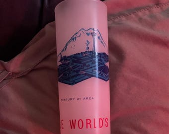 Vintage WORLD’S FAIR Seattle 1962 Frosted Tumbler Glass Century 21 Area