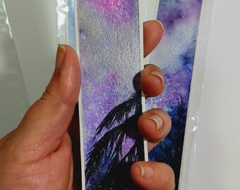 Original Watercolor painting Galaxy Night Sky bookmark