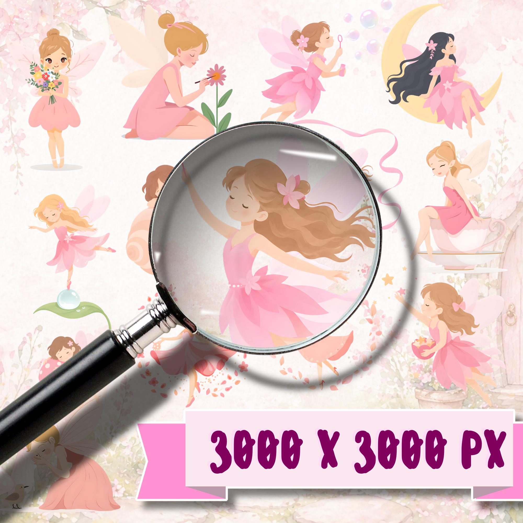 50 PCS Pink Fairy Clipart PNG SVG Files, Cute Aesthetic Clipart | Baby ...