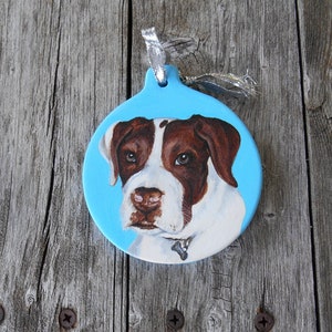 Custom Hand Painted Ceramic Christmas Ornament Pet Portrait From Your Photo image 8