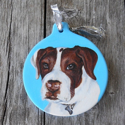 Custom Hand Painted Ceramic Christmas Ornament Pet Portrait | Etsy