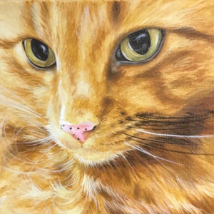 Custom Pet Portrait Acrylic Painting 8 x 10 Cat Dog Rabbit Reptile Portraits image 1