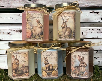Easter Bunny Soy Candle Rustic Decor Scented Home Fragrance Chocolate