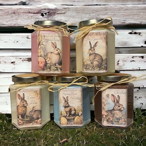 Easter Bunny Soy Candle Rustic Decor Scented Home Fragrance Chocolate image 1