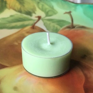Vanilla Caramel Pear Scented Soy Candles Tealights Rustic Home Decor image 4