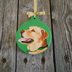 Custom Hand Painted Ceramic Christmas Ornament Pet Portrait From Your Photo image 9