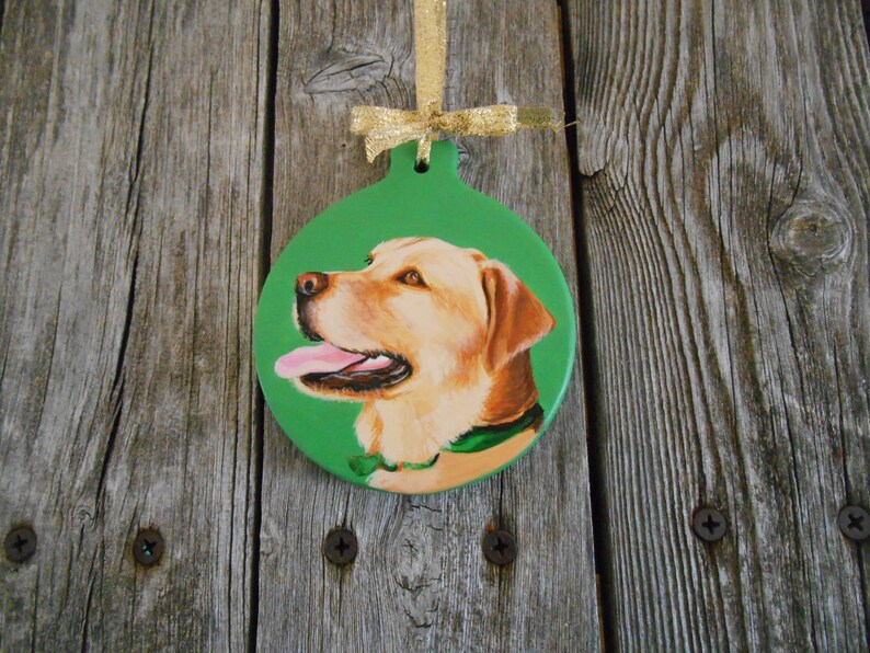 Custom Hand Painted Ceramic Christmas Ornament Pet Portrait From Your Photo image 9