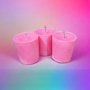 Cotton Candy Hemp Wick Soy Candle Votives Hot Pink Home Decor Fragrance