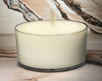 Frankincense and Myrrh Tealight Scented Soy Candles White Rustic Farmhouse Home Decor