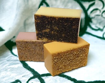 Exfoliating Shea Butter Soap  Dry Gin & Cypress, Honey Vanilla Chai, Raspberry, Orange Patchouli