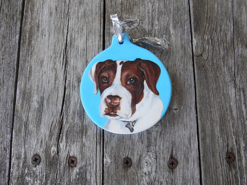 Custom Hand Painted Ceramic Christmas Ornament Pet Portrait From Your Photo image 8