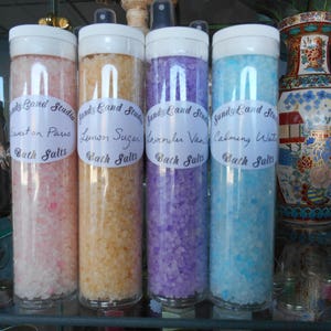 Bath Salts European Spa Salt and Dead Sea Bath Salts Choose your Scent Spa Gift Party Favors-Huge Scent List Pastel image 3