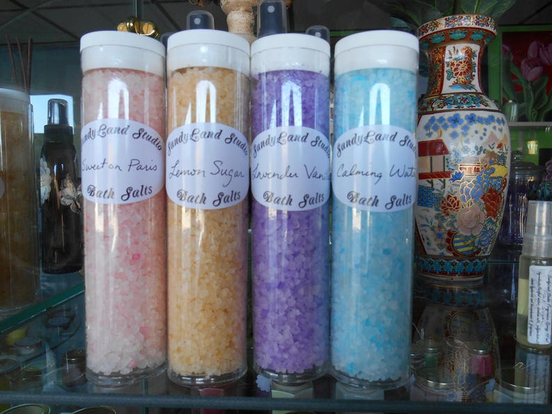 Bath Salts European Spa Salt and Dead Sea Bath Salts Choose your Scent Spa Gift Party Favors-Huge Scent List Pastel image 3