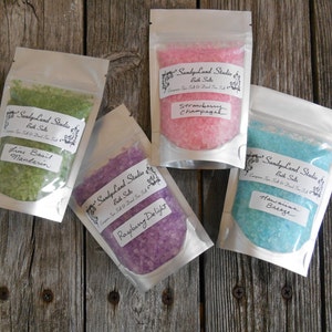 Bath Salts European Spa Salt and Dead Sea Bath Salts Choose your Scent Spa Gift Party Favors-Huge Scent List Pastel image 2