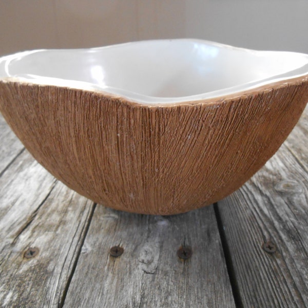 Ed Langbein Coconut Bowl~Punch Bowl~ Large Coconut Bowl~Vintage~ Midcentury~Tiki~Made in Italy