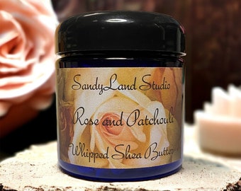 Rose Patchouli Whipped Shea Butter & Mango Butter Body Butter Lotion Deluxe Cream