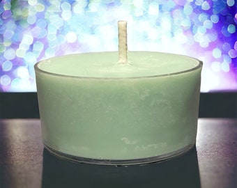 Whispering Woods Scented Tealights or Jar Candle 100% Soy Seafoam Green
