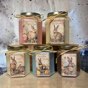 Easter Bunny Soy Candle Rustic Decor Scented Home Fragrance Chocolate image 5