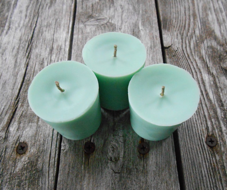 Sea Breeze Soy Candles Organic Hemp Wick Votives Rustic Beach House Decor image 10