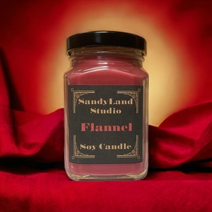 Flannel Scented Soy Candle Square Victorian Jar Rustic Farmhouse Decor Fragrance immagine 3