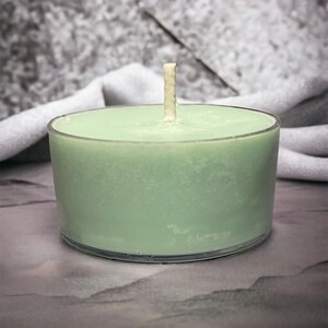 Cucumber Melon Scented Candles Tealights 100% Soy Seafoam Green