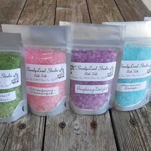 Bath Salts European Spa Salt and Dead Sea Bath Salts Choose your Scent Spa Gift Party Favors-Huge Scent List Pastel image 4