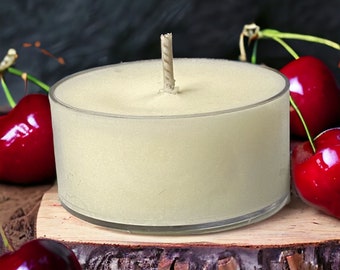 Door County Cherry Merlot Scented Soy Tealight Candles Red Rustic Home Decor